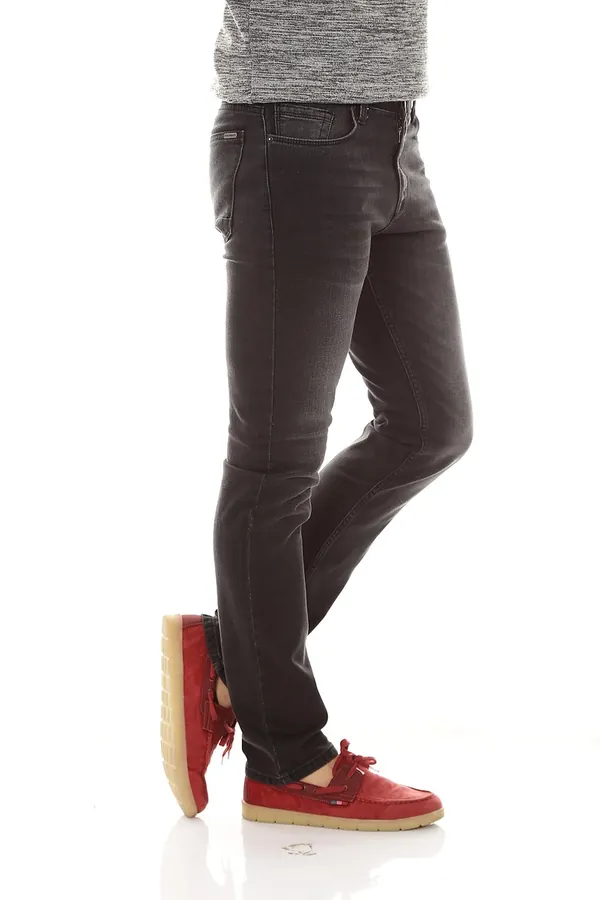 Antrasit Taşlanmış Jean