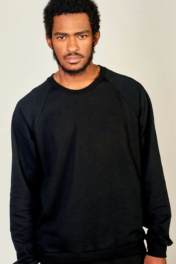 Siyah Bisiklet Yaka Sweatshirt