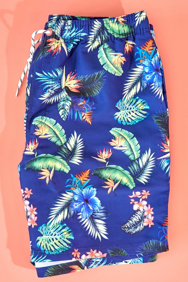 Tropik Desenli Deniz Şortu